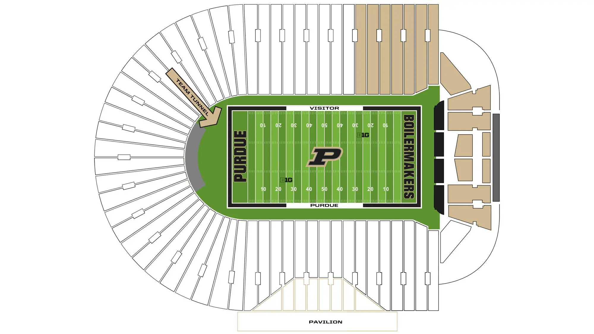 South End Zone Addition Student Seating Map