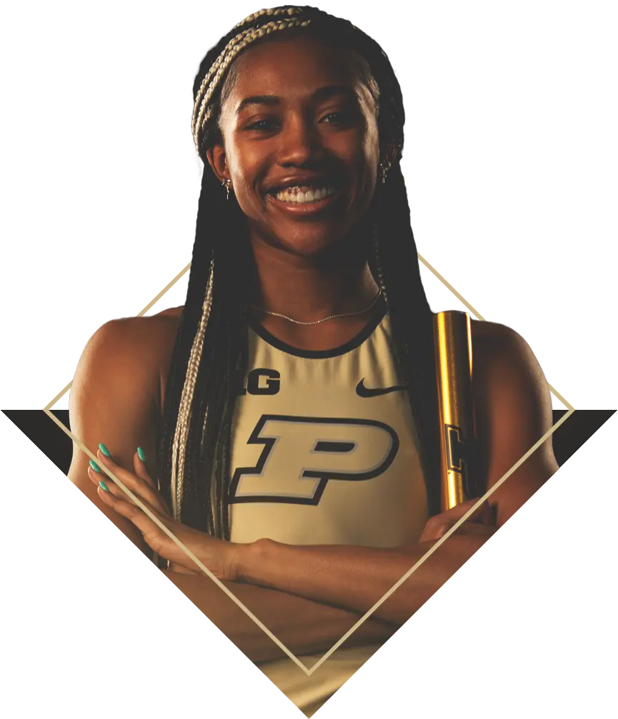 K'Ja Talley in track uniform smiling